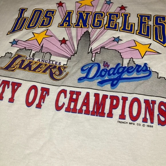 Shirt Lakers Dodgers 1988 Vintage Los Angeles Dodgers Lakers